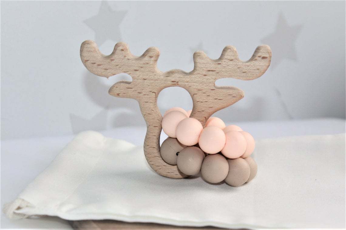 Wooden Rattle, Chewable Toy