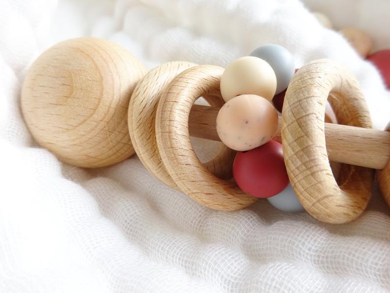 Wooden Rattle, Chewable Toy