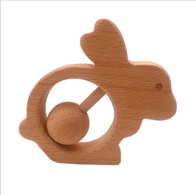 Wooden Rattle, Chewable Toy