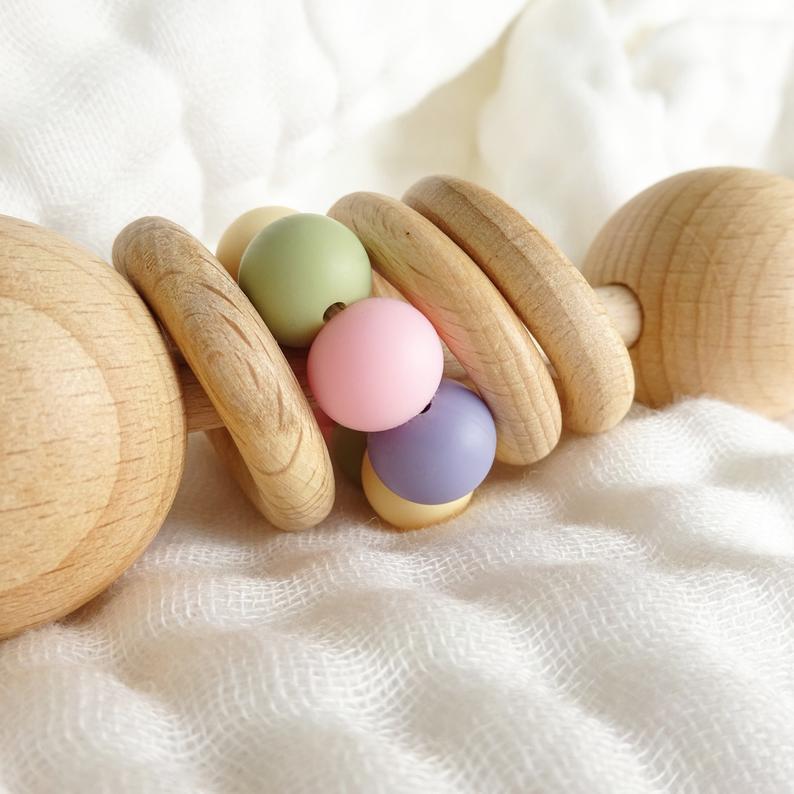 Wooden Rattle, Chewable Toy