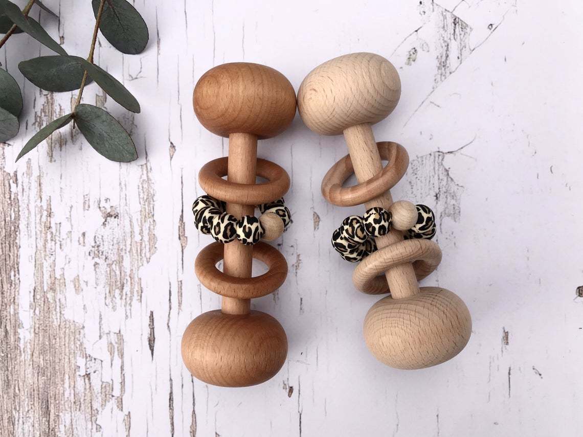 Wooden Rattle, Chewable Toy