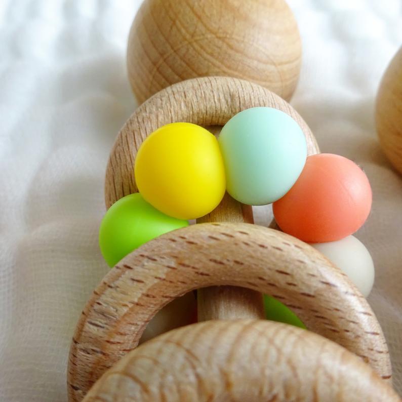 Wooden Rattle, Chewable Toy